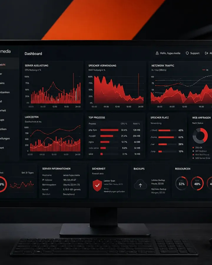 Dashboard einer Webanwendung