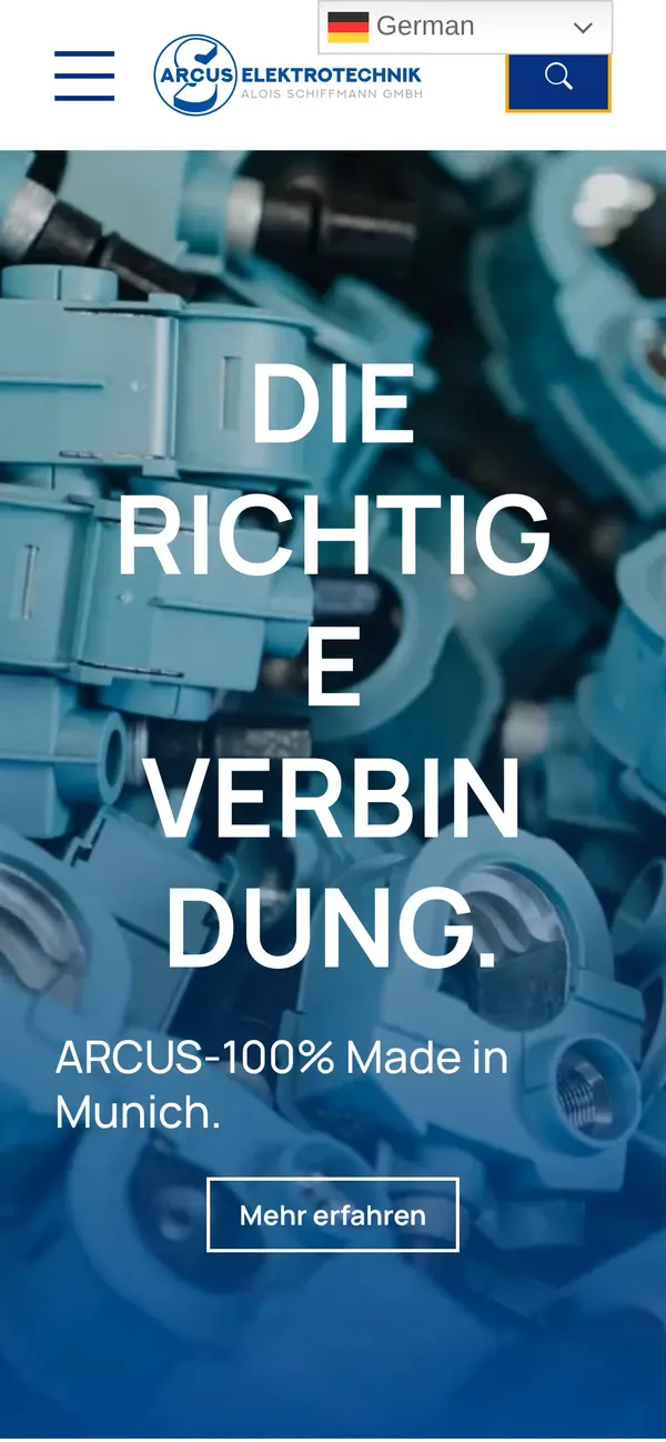 ARCUS – Website auf dem Smartphone