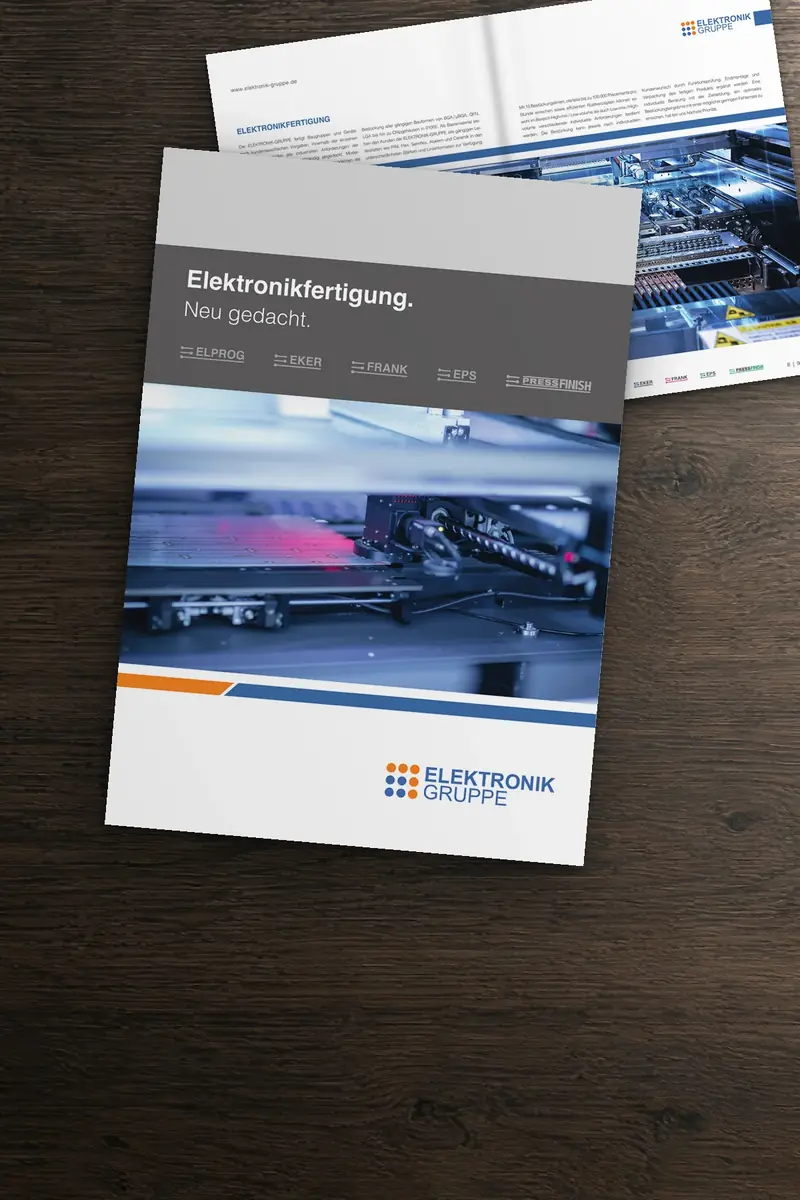 Referenz Elektronik-Gruppe: Gruppen-Website, 6 Unternehmensseiten & Print