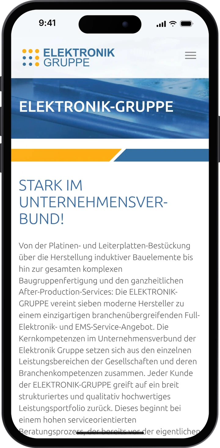 Elektronik-Gruppe – Die Gruppe auf dem Smartphone