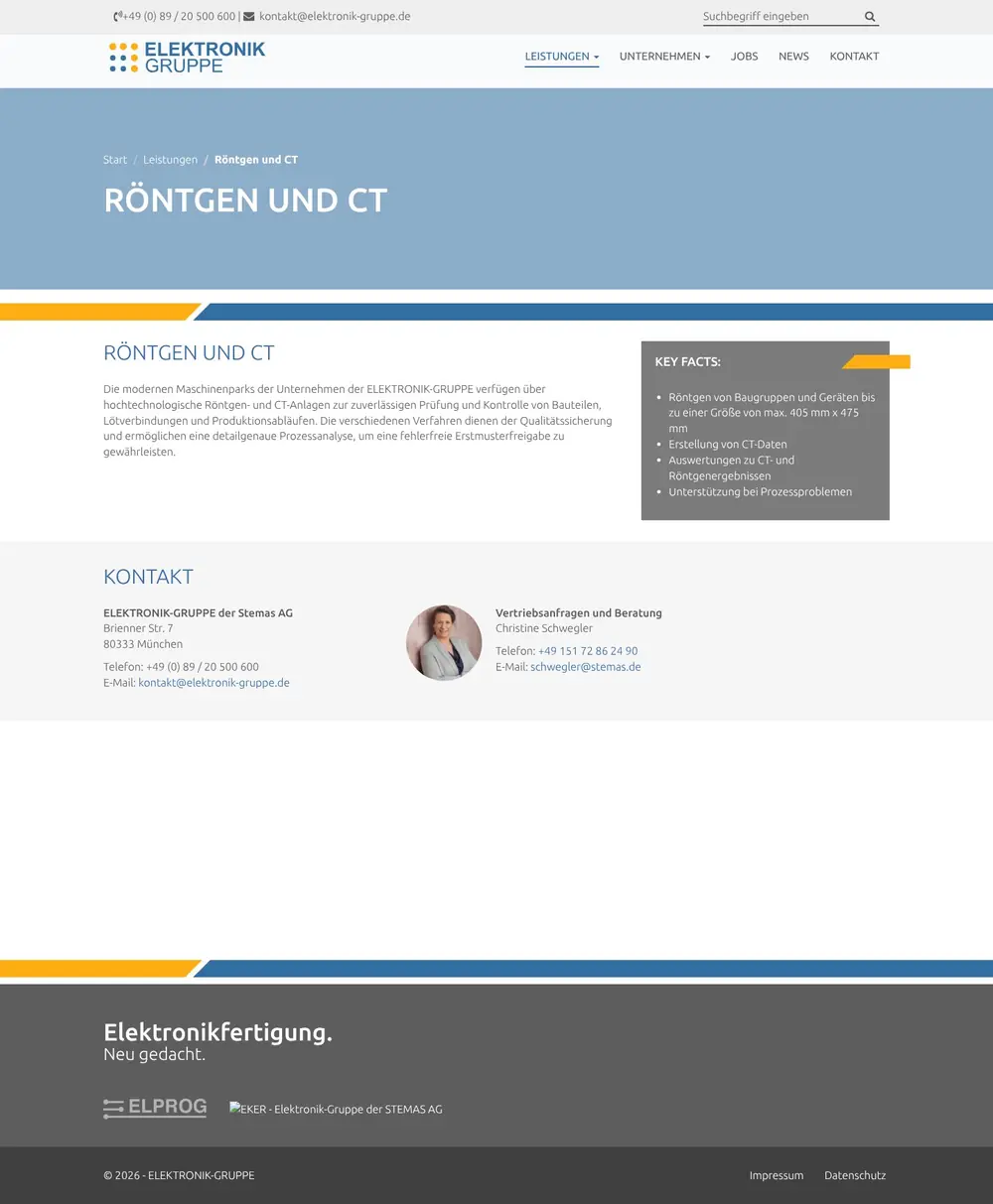 Elektronik-Gruppe – Röntgen & CT, ganze Seite