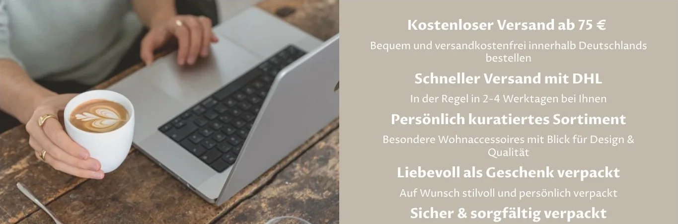 Band mit Vorteilen wie kostenlosem Versand ab 75 Euro und Geschenkverpackung