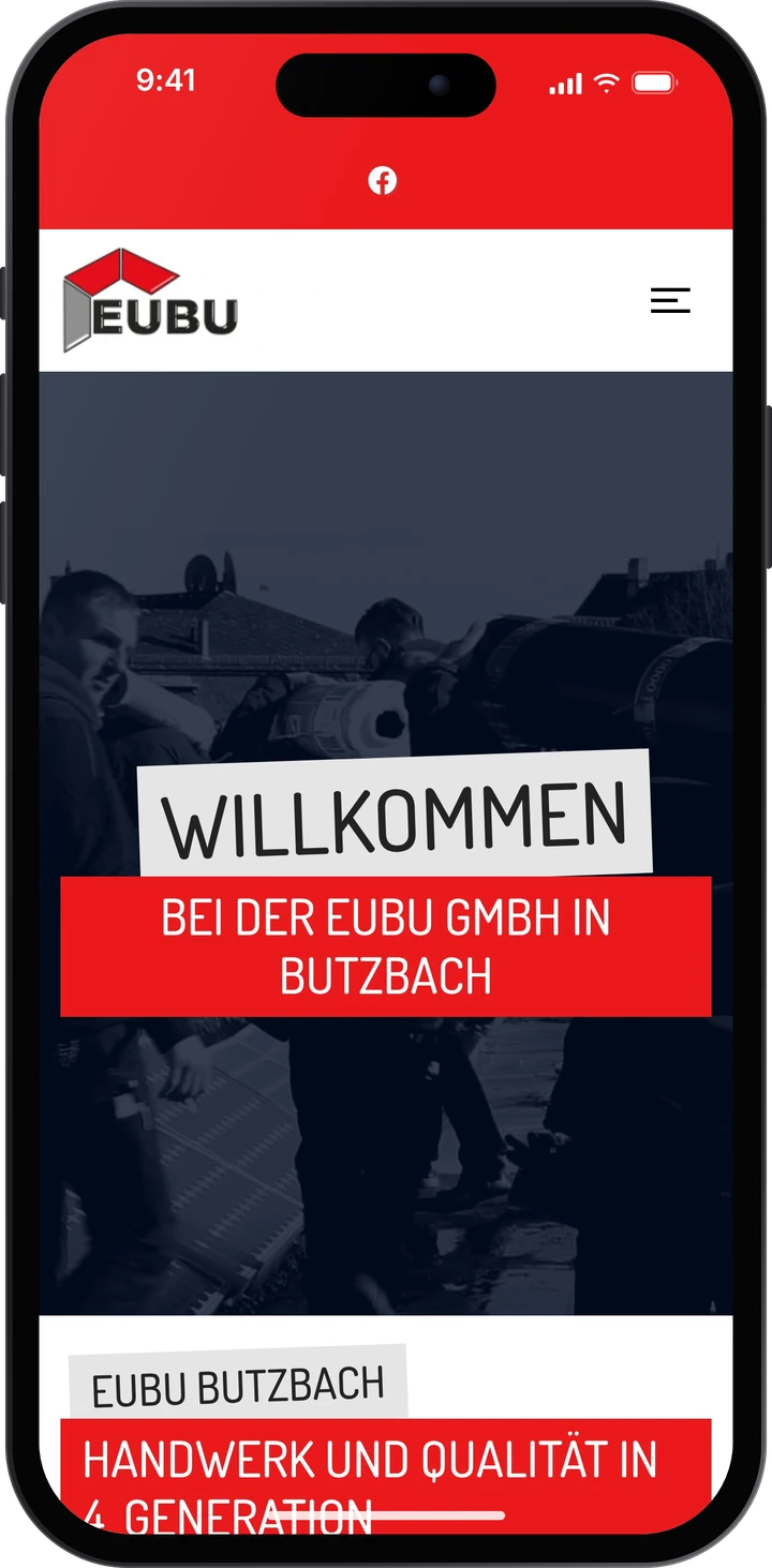 EUBU – Website auf dem Smartphone