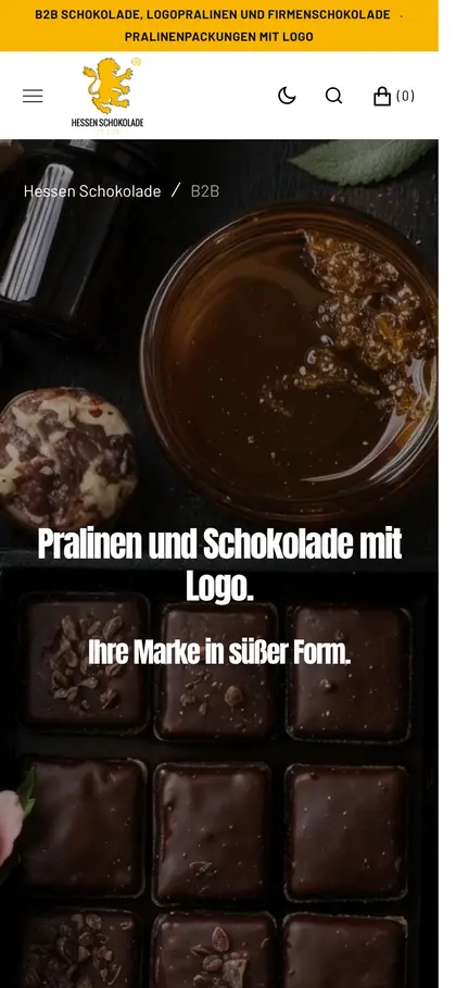 Hessen Schokolade – B2B & Firmenpräsente auf dem Smartphone