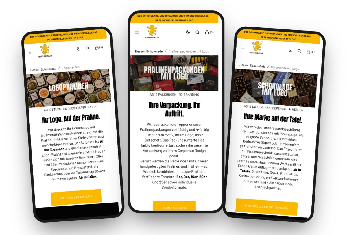 Hessen Schokolade auf dem Smartphone