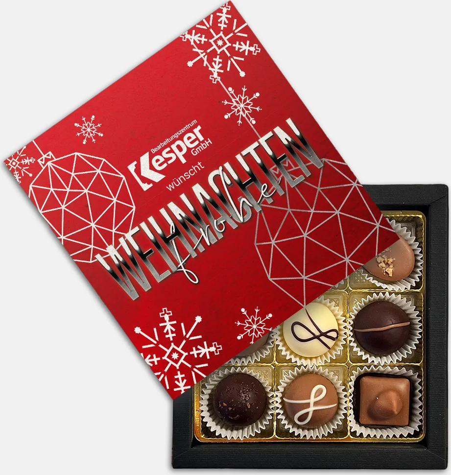 Pralinenschachtel mit Kesper Weihnachtsmotiv
