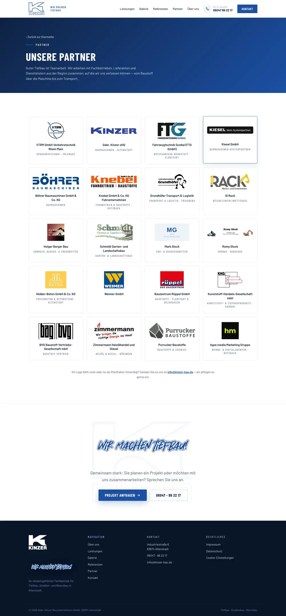 Kinzer Bau – Partner, ganze Seite