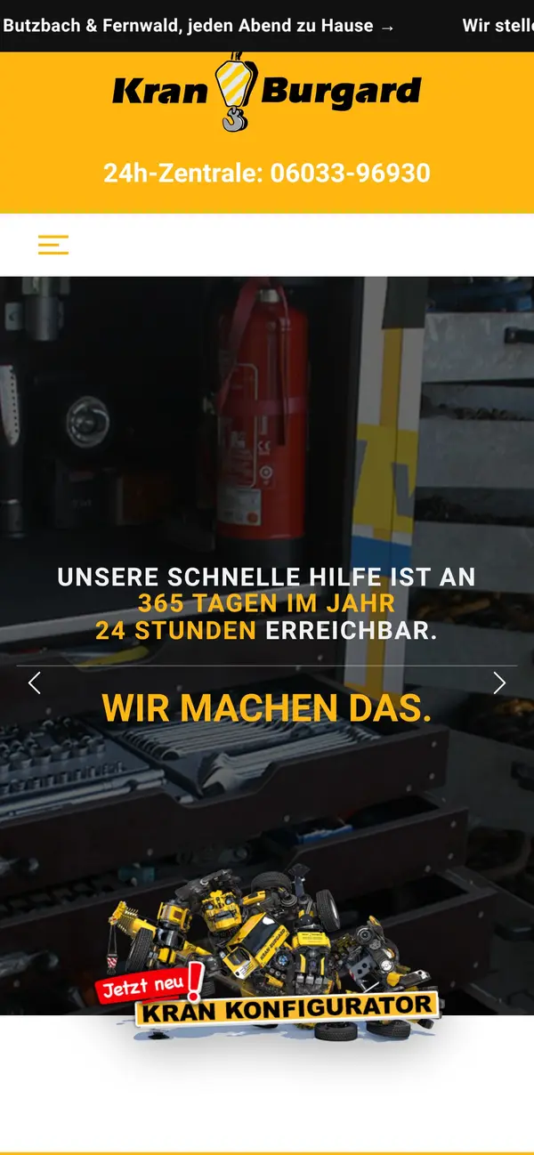 Kran Burgard – Abschleppdienst auf dem Smartphone