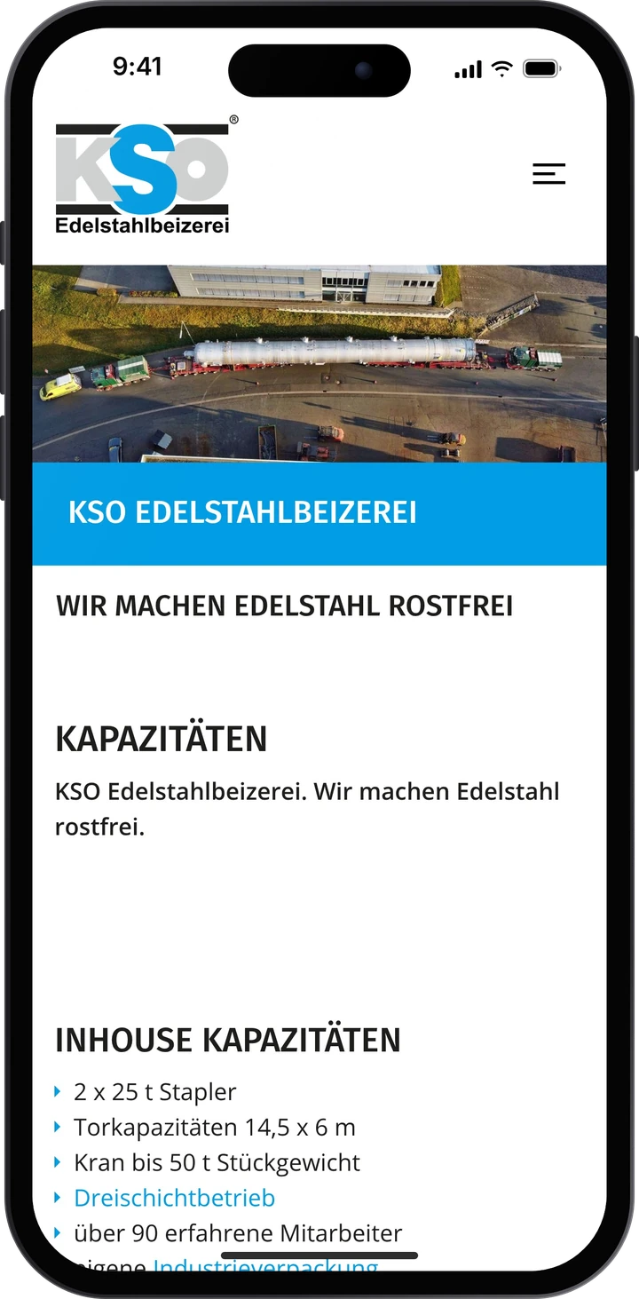 KSO Gruppe – Beizerei: Kapazitäten auf dem Smartphone