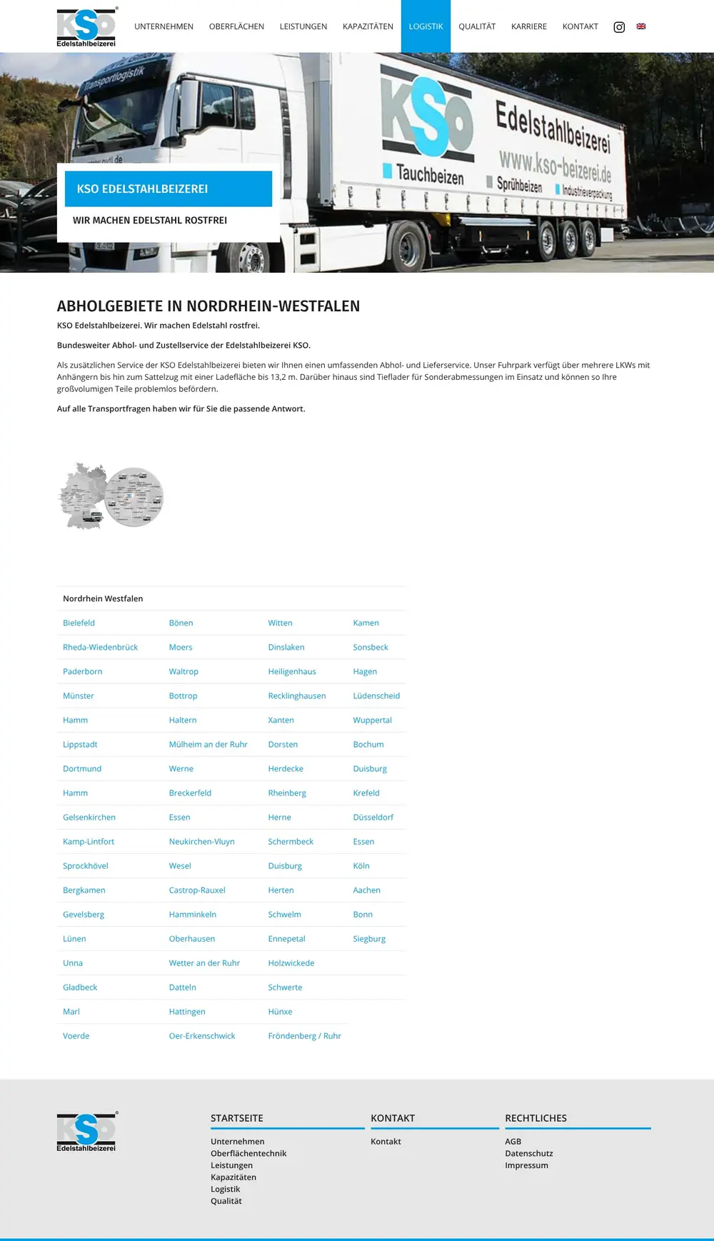 KSO Gruppe – Abholgebiet NRW, ganze Seite