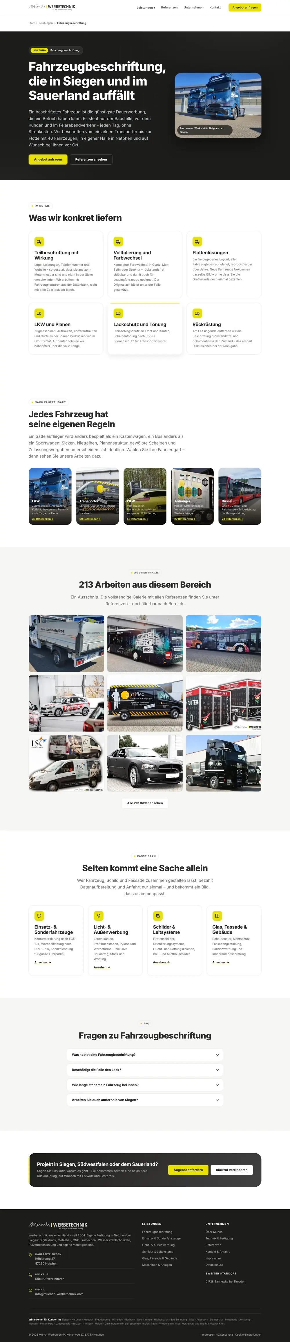 Münch Werbetechnik – Fahrzeugbeschriftung, ganze Seite