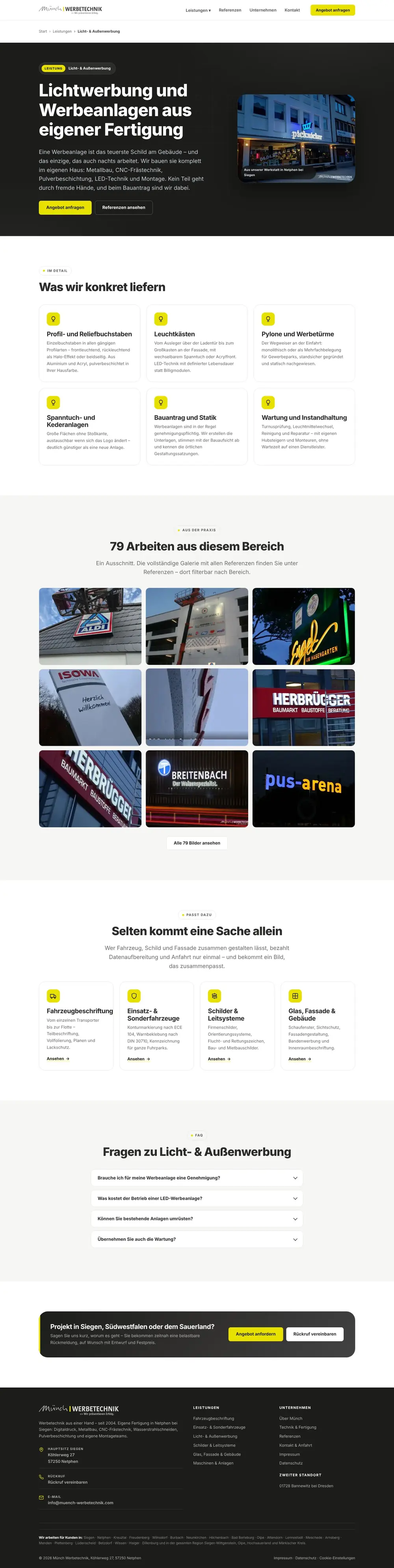 Münch Werbetechnik – Licht- & Außenwerbung, ganze Seite