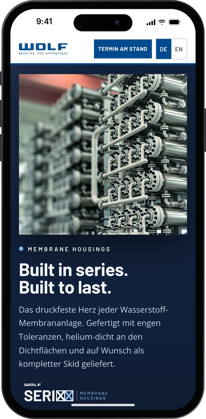 WOLF H₂ ANYWHERE – SERIXX auf dem Smartphone