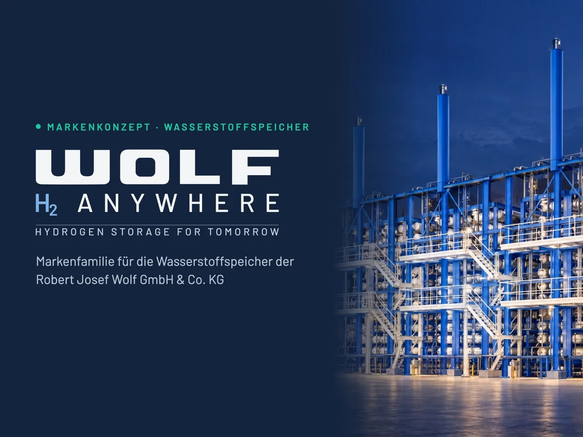 Titelseite des Markenkonzepts WOLF H₂ ANYWHERE mit Speicheranlage
