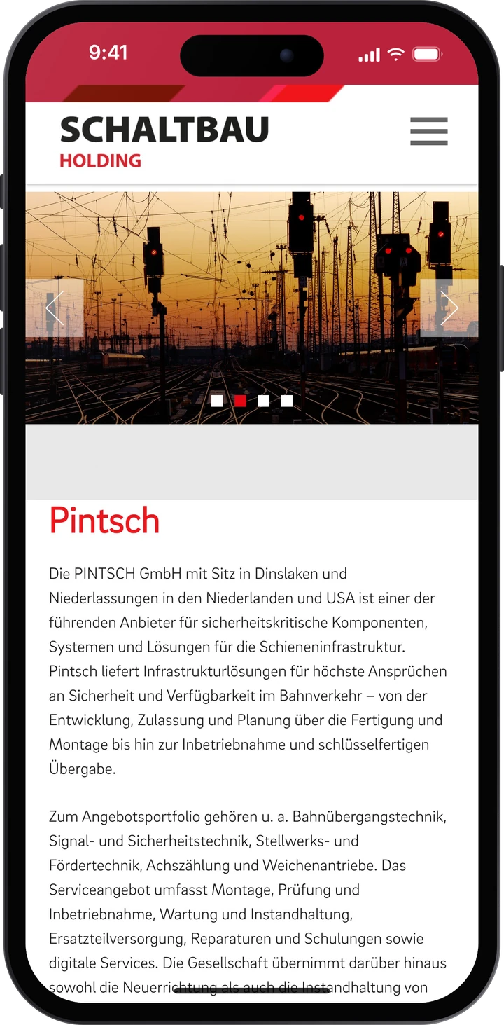Schaltbau Holding – Marke Pintsch auf dem Smartphone