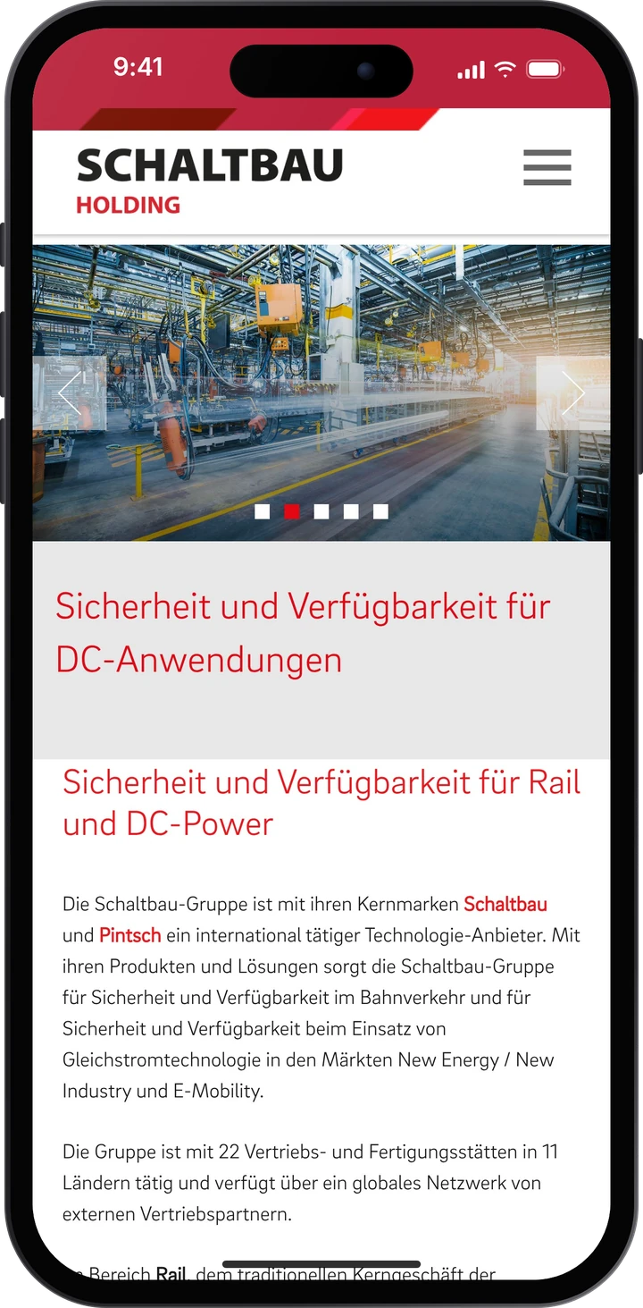 Schaltbau Holding – Über Schaltbau auf dem Smartphone