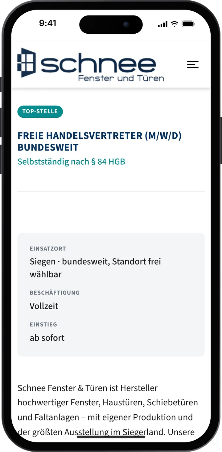 Schnee – Stelle Handelsvertreter auf dem Smartphone