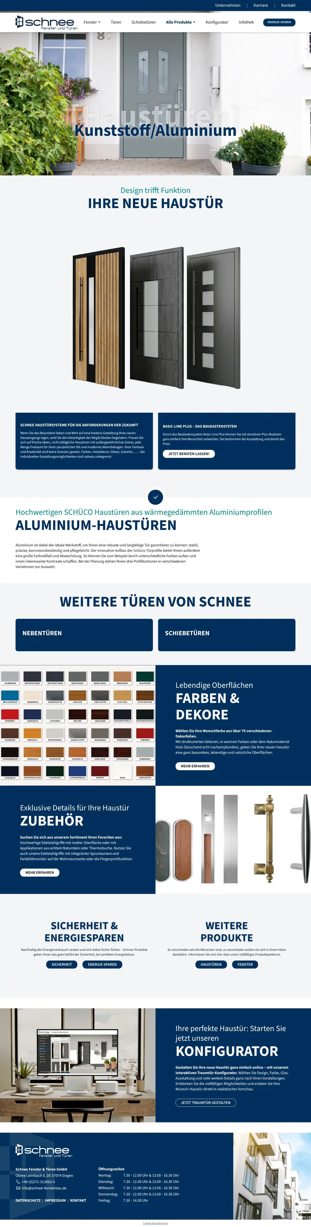 Schnee – Haustüren, ganze Seite