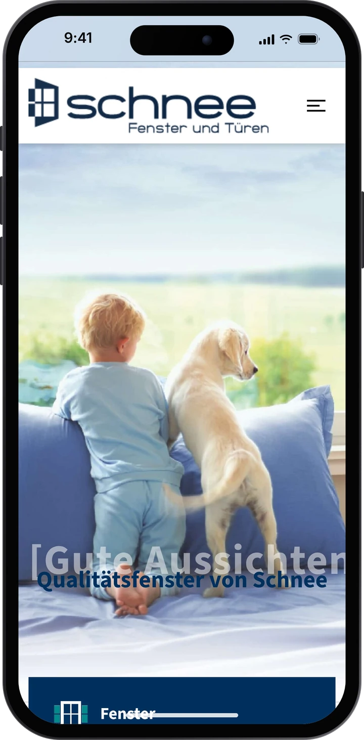 Schnee – Website auf dem Smartphone
