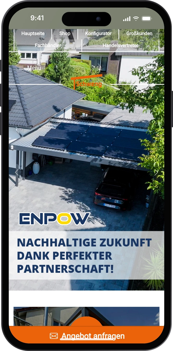 Schweng – Website auf dem Smartphone