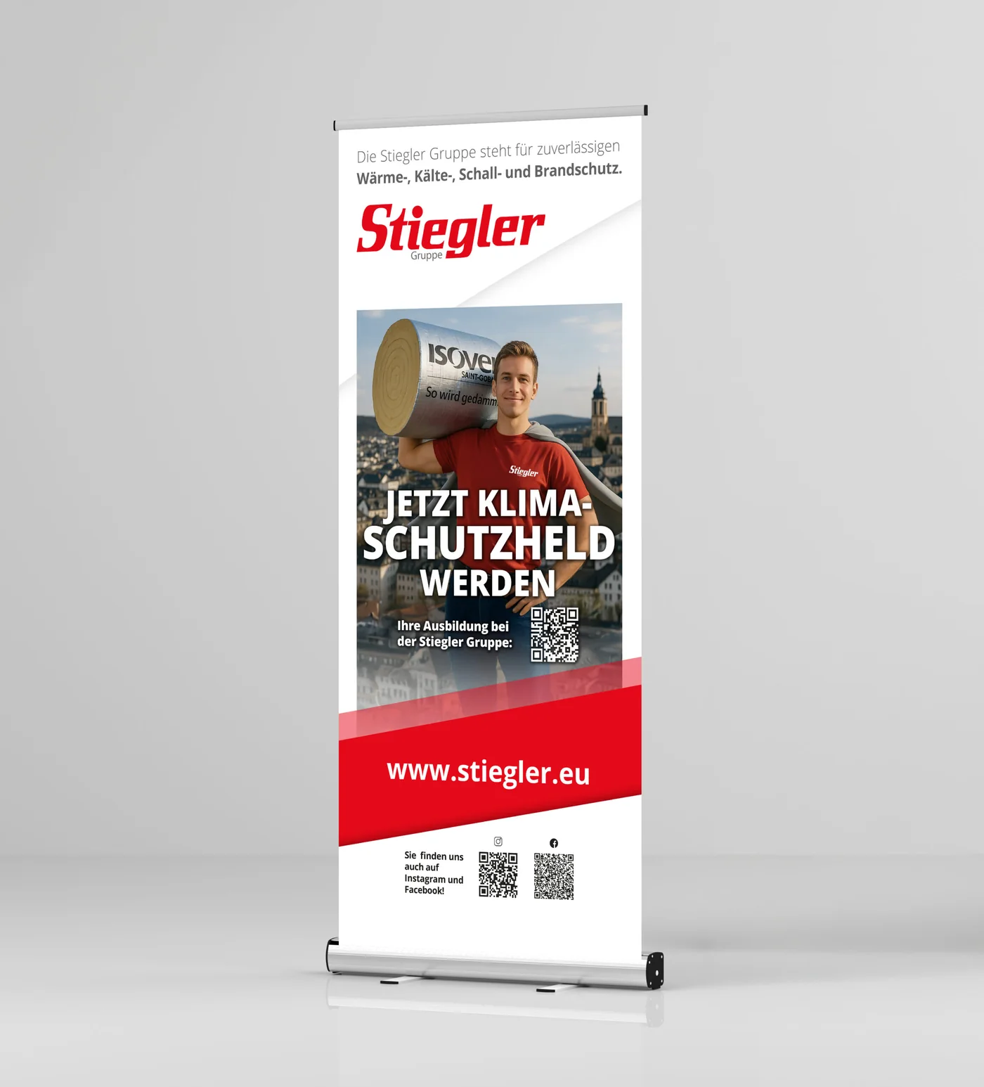 Stiegler Roll-up mit Ausbildungsmotiv