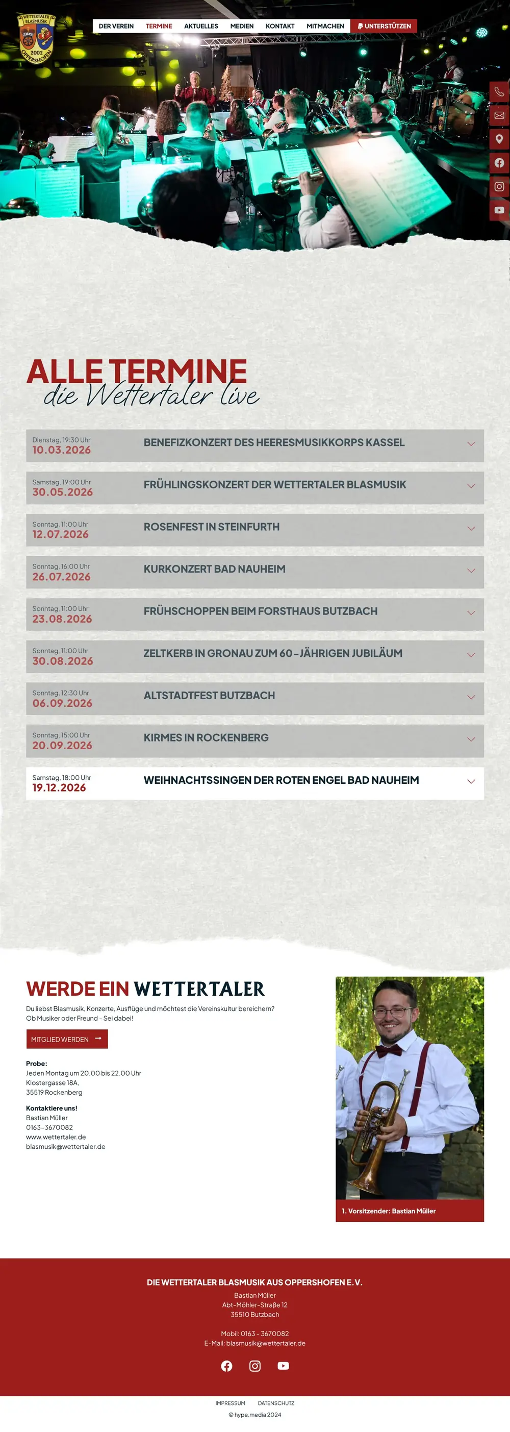 Wettertaler – Termine, ganze Seite