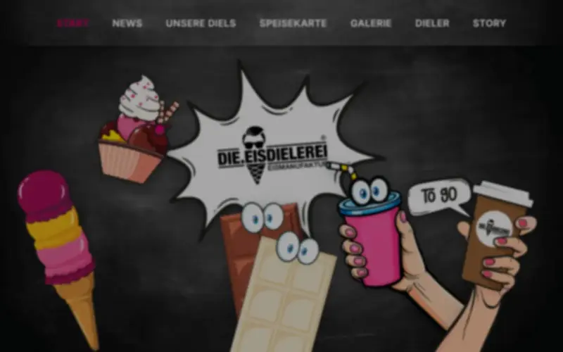 Screenshot der Website Die.Eisdielerei (dieeisdielerei.de): Startseite