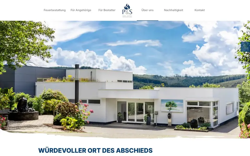 Screenshot der Website Krematorium Siegen (krematorium-siegen.de): Unser Haus
