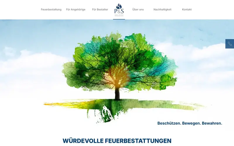 Screenshot der Website Krematorium Siegen (krematorium-siegen.de): Startseite