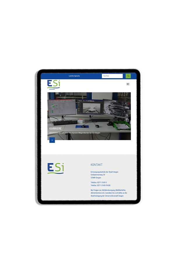 ESi Siegen &ndash; Designbeispiel aus dem Projekt der Agentur hype.media