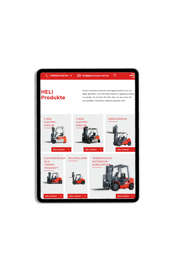 HELI Gabelstapler – Designbeispiel aus dem Projekt der Agentur hype.media