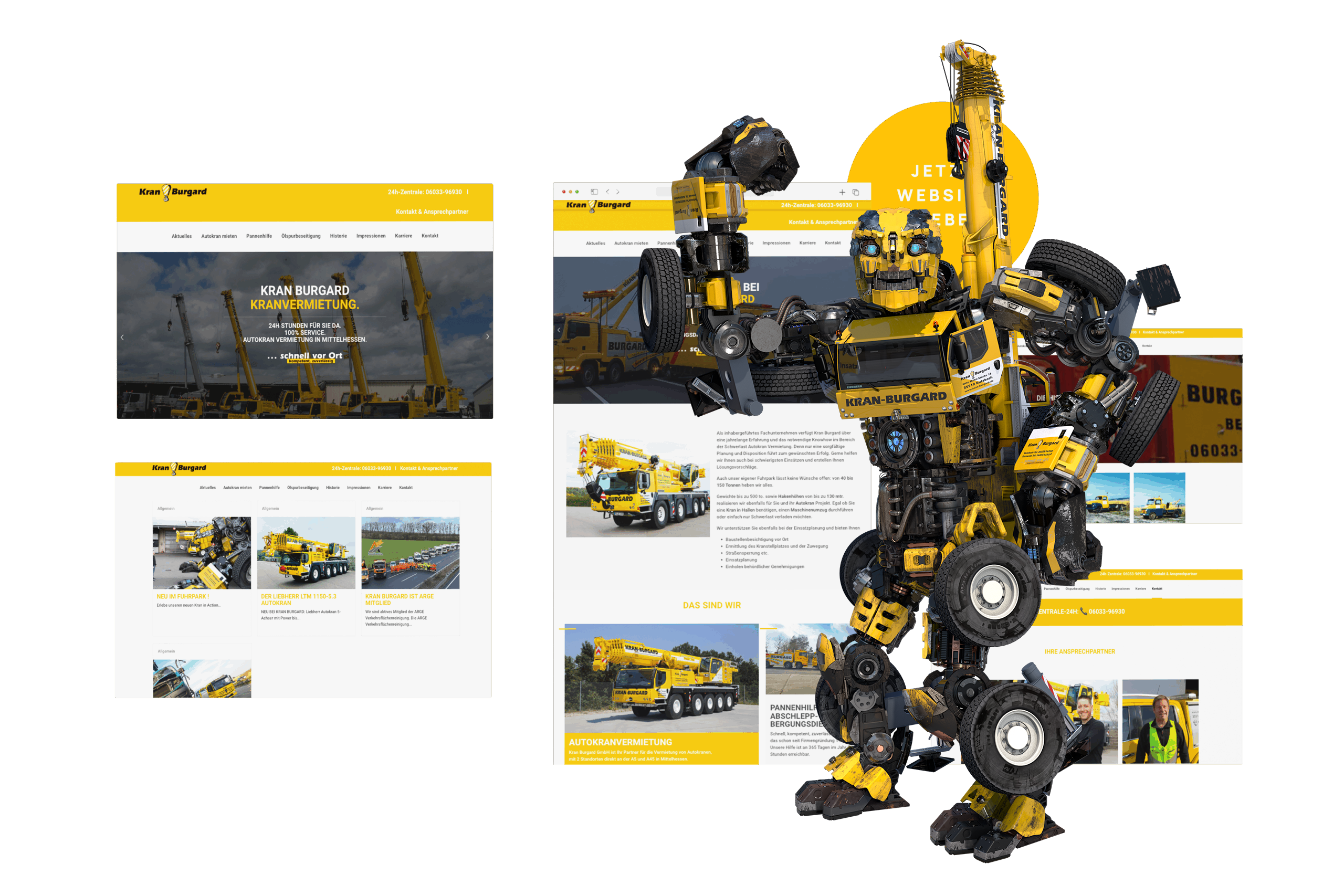 Kran Burgard &ndash; Webdesign Siegen: Website & Screendesign von der Digitalagentur hype.media