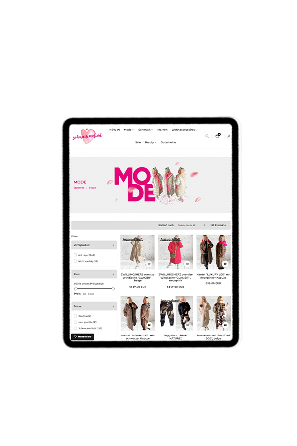 Schmuckverliebt &ndash; Designbeispiel aus dem Projekt der Agentur hype.media